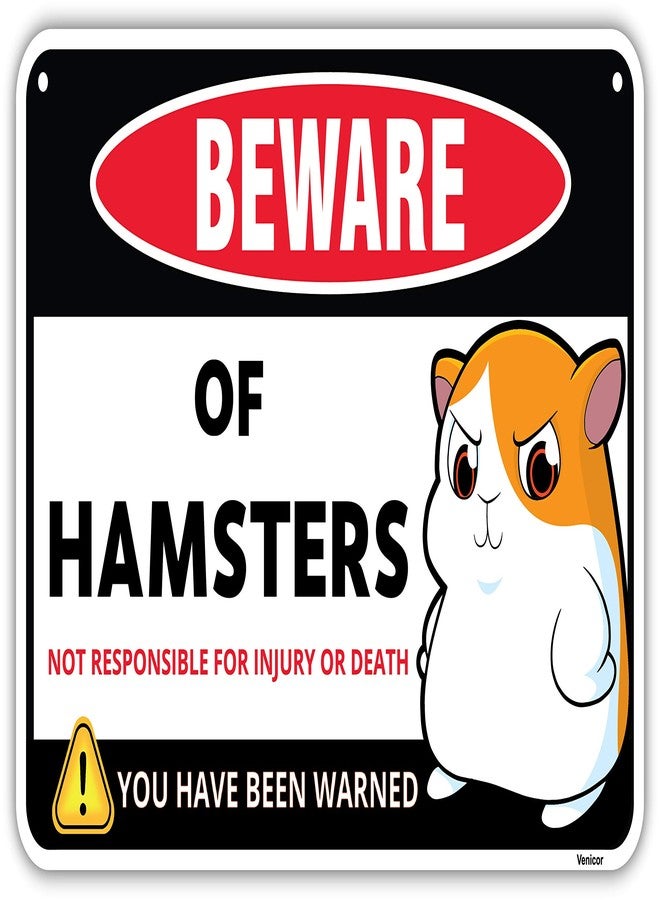 Venicor Hamster Sign Decor - 8 x 12 Inches - Aluminum - Hamster Cage Accessories - Hamster Gifts Things Toys Clothes Stickers Stuff - Image 1